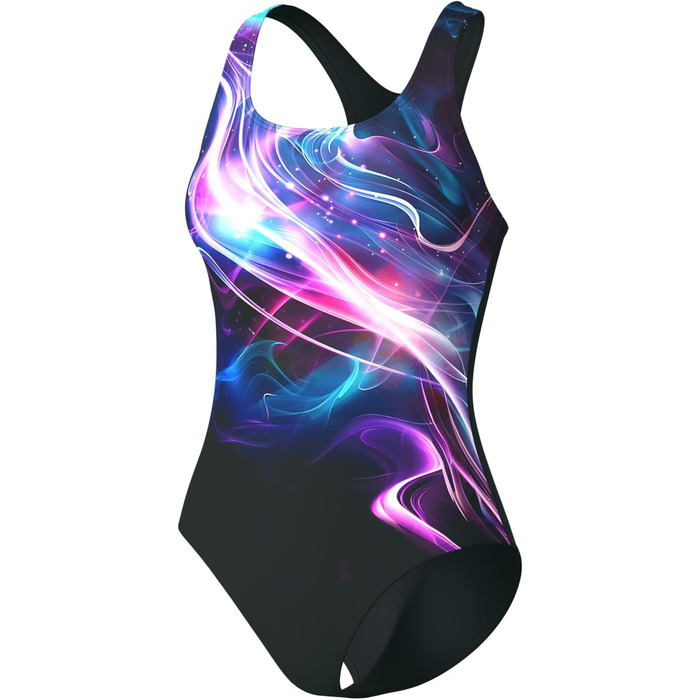 Жіночий спортивний купальник Veranobreeze Racerback Чорний (44, Bunter Nebel) - Модний купальник для плавання