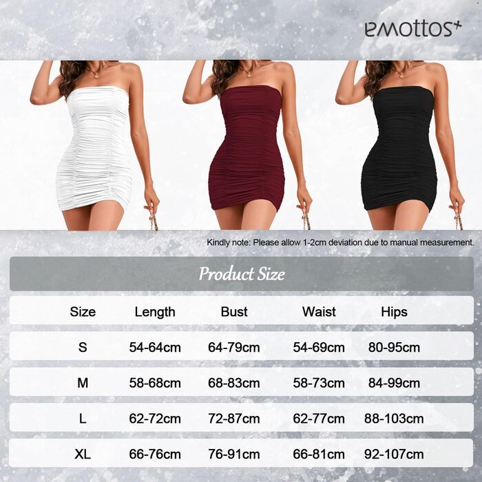 Сукня-трапеція Exy Mini з відкритими плечима, легка, з м'якої двошарової тканини, облягаюча, без бретелек, для вечірок та клубів (чорний/білий, XL) (чорний, S)