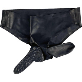 Чоловічі латексні шорти-сліпи, чорні, з двома вирізами, облягаючі, для боді, вечірки, клубу, XXL, спідня білизна