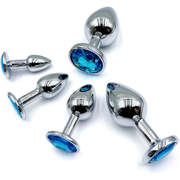 Анальні пробки з металу: набір для дорослих, 5 розмірів, для чоловіків та жінок. Іграшки для пар, дорослі інтимні іграшки