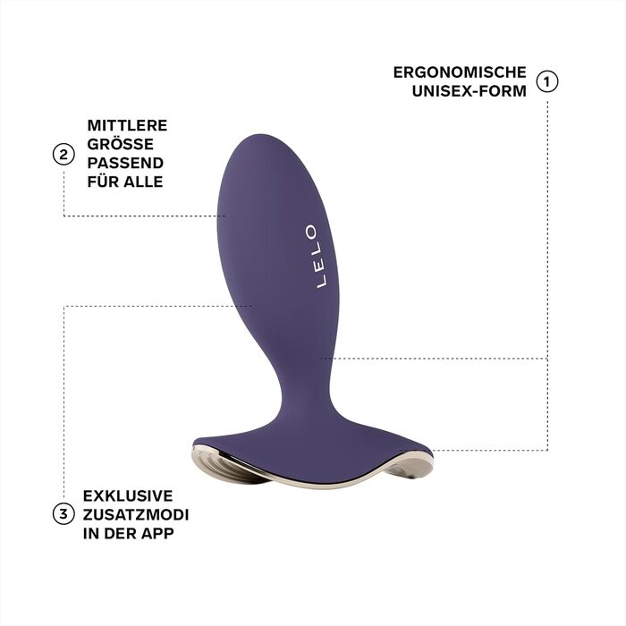 Вібруючий анальний пробка-набір LELO SURFER 2 для жінок та чоловіків, 6 режимів стимуляції, колір Purple