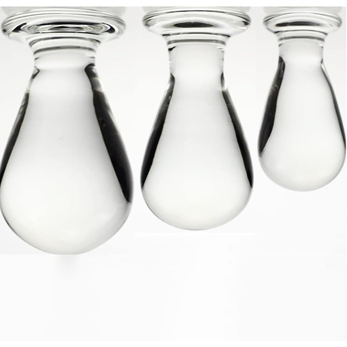 Сет анальних пробок ScreaAss з скла, 3 шт. (4/5/6 см), для жінок та чоловіків, анальні намиста, стимулятор G-точки, прозорий набір