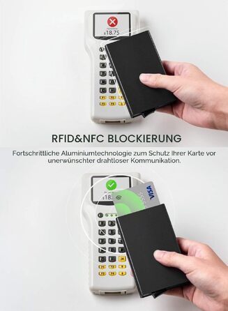 Металевий картхолдер VULKIT з RFID/NFC захистом, чоловільний гаманець для 10 карток (Колір: Вино)