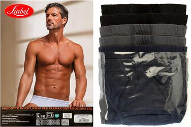 Слип/Боксер Liabel для чоловіків з натуральної бавовни, 3XL, 6 шт. в упаковці, чорний (Art. 959)