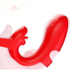 Вібратор для клітора з функцією язика – стимулятор, 10 режимів вібрації, водонепроникний та перезаряджуваний, міні вібратор з силікону для G-точки та сосків, еротична іграшка для жінок та пар