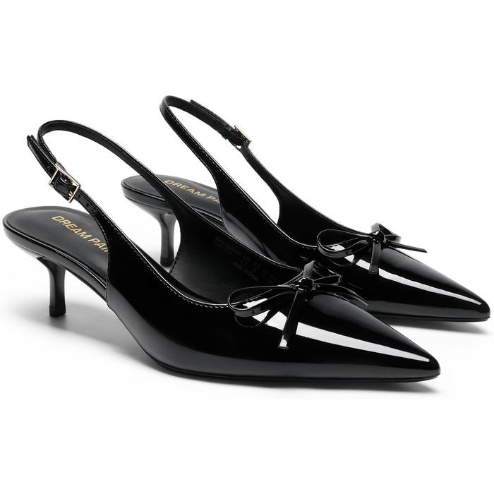 Жіночі туфлі-слінгбеки DREAM PAIRS на підборах kitten heel, чорні, розмір 39 EU