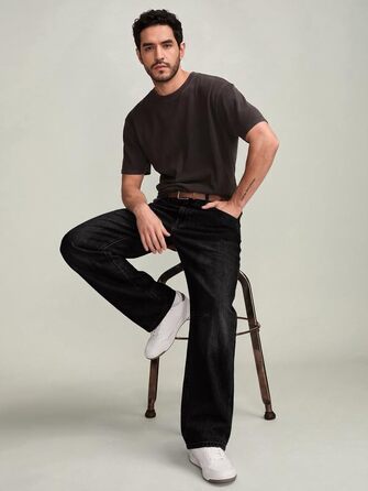 Чоловічі джинси Baggy JMIERR у стилі streetwear, широкі варені джинси з деніму, чорні, розмір XL