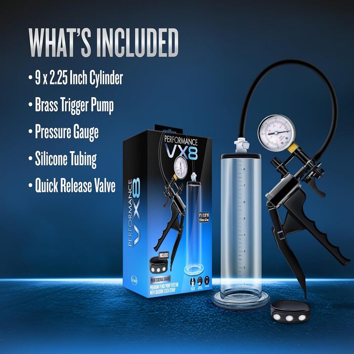 Преміум масажер для статевих органів Vx8, прозорий, універсальний розмір, 331385