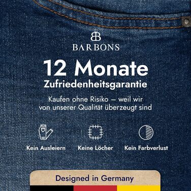 Чоловічі джинси BARBONS Regular Fit Stretch — класичні прямі штани преміум-якості для бізнесу та дозвілля, темно-сині (32W / 30L)