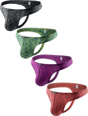 Танга чоловічі iKingsky, бавовна, низька талія, 4 шт. у пакунку