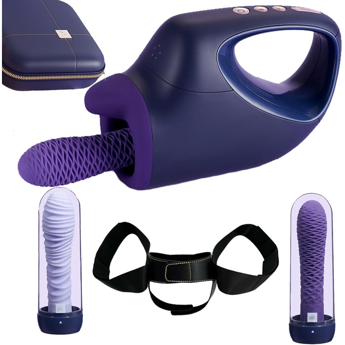 AMAZBEE Sexmaschine: автоматичний вібратор з 2 дільдами для жінок. Інтимні іграшки для вагінального та анального використання (фіолетовий)
