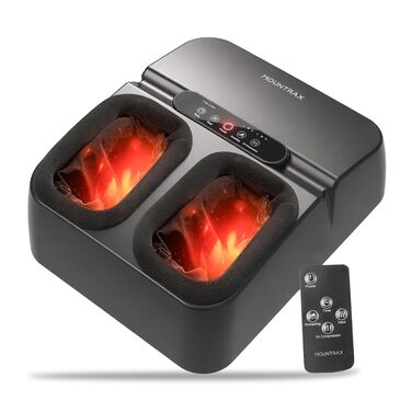 Масажер для ніг Mountrax Shiatsu з підігрівом до 55°C від п'яткової шпори та плантарного фасціїту, обсидіаново-чорний