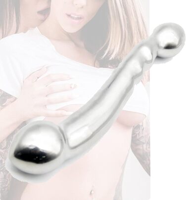 Анальний плуг TRQOYTU з нержавіючої сталі, подвійний наконечник для стимуляції простати та G-точки, мастурбація для чоловіків та жінок