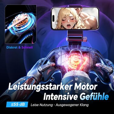 Електричний мастурбатор для чоловіків з тримачем для телефону та двосторонніми кнопками, 5 режимів, 1-10 см хід, мастурбатор для чоловіків