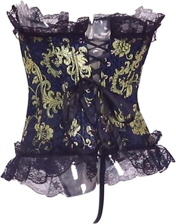 Жіноче корсетне приглудне (XL), блакитне - класична корсетна сукня з мереживом для формування талії