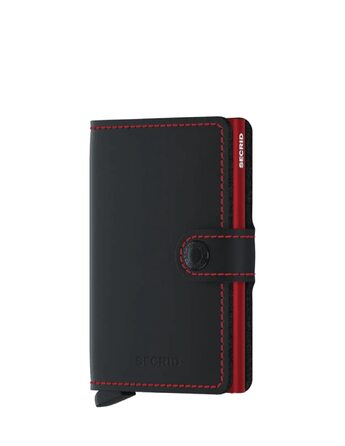 Стильний компактний гаманець-картхолдер Secrid Miniwallet Matte (чорний та червоний), 10.2 x 6.5 x 2.1 см, унісекс