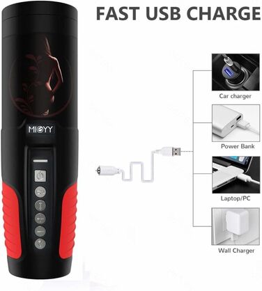 Автоматичний чоловічий мастурбатор з 7 функціями телескопічного витягування та режимами обертання | Масажер для чоловіків