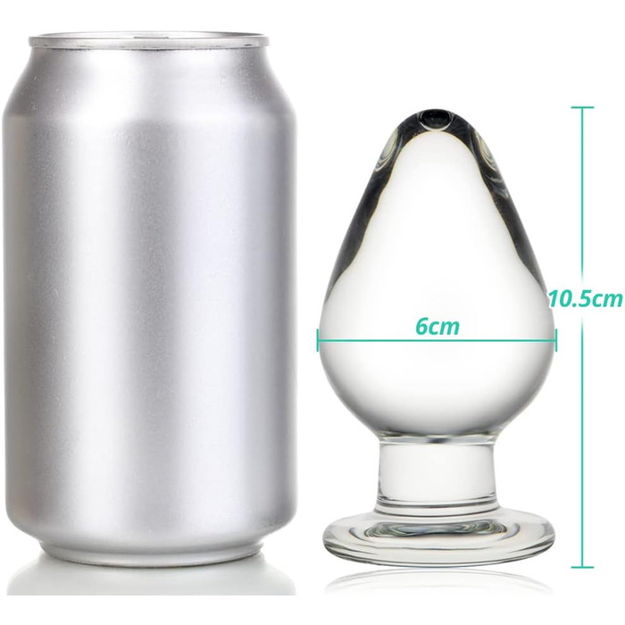 Анальний розширювач зі скляним конусом Kristall (6 см) для жінок та чоловіків