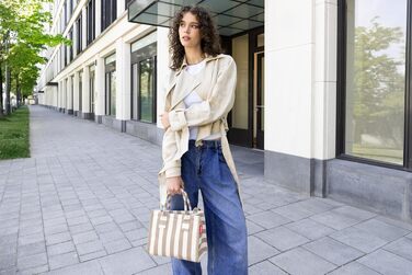Жіноча сумка-кросбоді reisenthel daily shopper XS прямокутна, колір Summerstripes Coffee