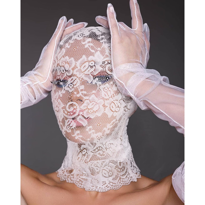 Маска на обличчя з мережива HOMELEX - мереживна маска на обличчя, повна мереживна маска, маска для карнавалу, прозора мереживна накидка