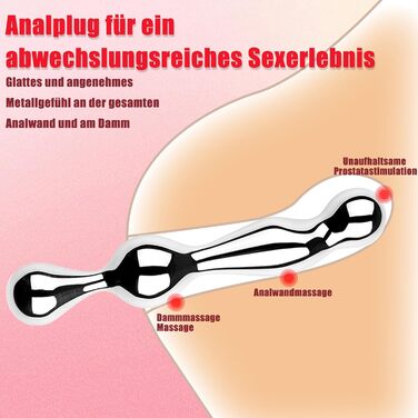 Анальний дildo з нержавіючої сталі з подвійним наконечником для масажу простати. Іграшка для дорослих, для жінок та чоловіків.