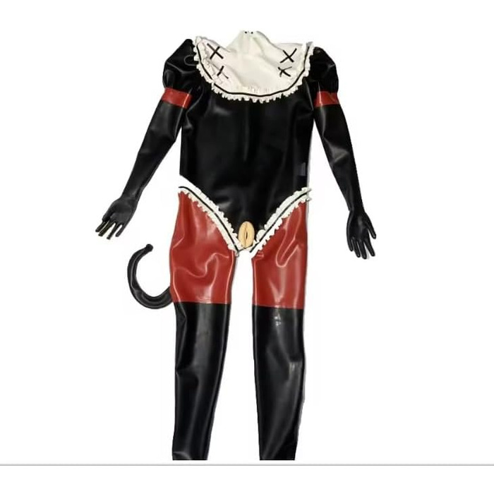 Костюм для косплею Gaylop з латексу, боді, унісекс, надувний, чорно-білий, червоний, регульований розмір