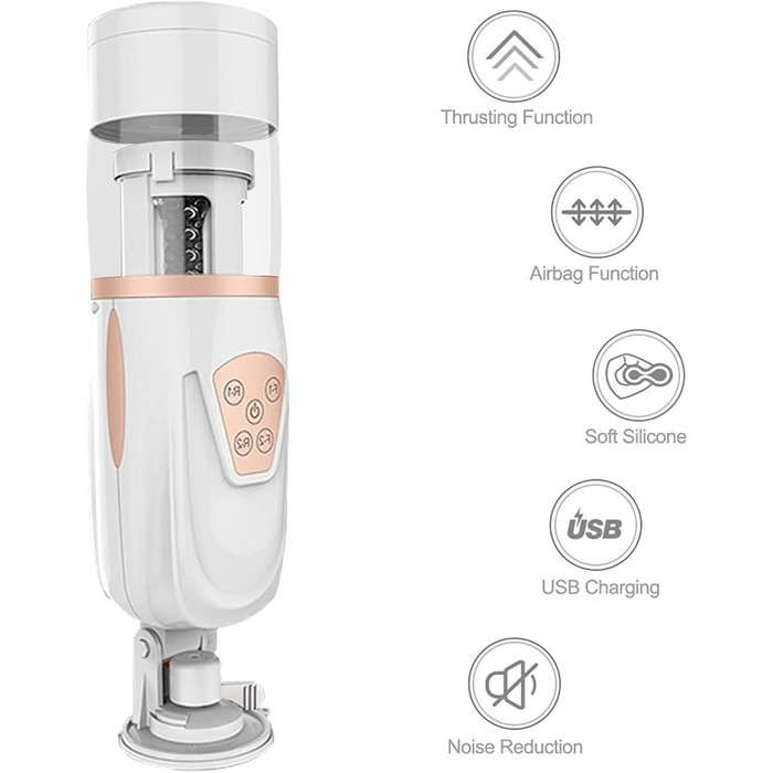 Автоматичний електричний мастурбатор-чаша з 10 телескопічними рухами та 5 швидкостями для чоловіків