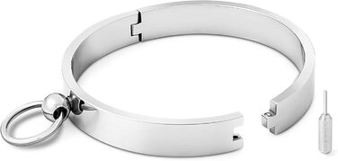 Чоловіче намисто/ланцюжок з кільцем, нержавіюча сталь, регульований розмір, внутрішній діаметр 180 мм