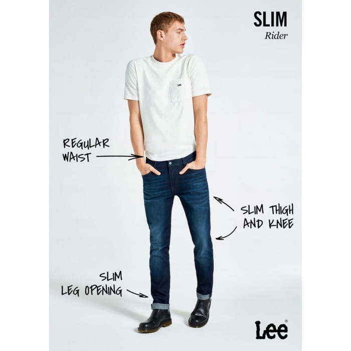 Чоловічі джинси LEE Classic Straight Fit Brooklyn, синьо-чорні (Moody Blue Used), розмір 32W/34L