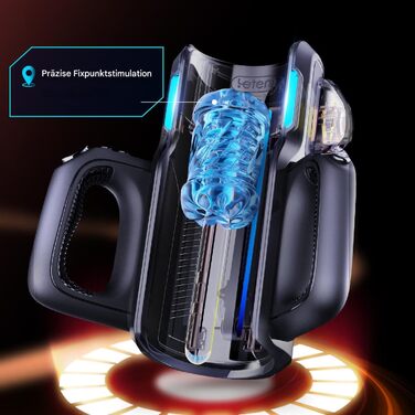 Електричний мастурбатор Leten King Pro з телескопічною функцією, 2 насадки та підставка для телефону