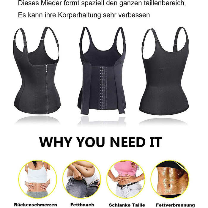 Корсет для фігури жіночий, животворячий боді, форма-танкі, міцний формувальний тіловий коректор, регульований топ, чорний