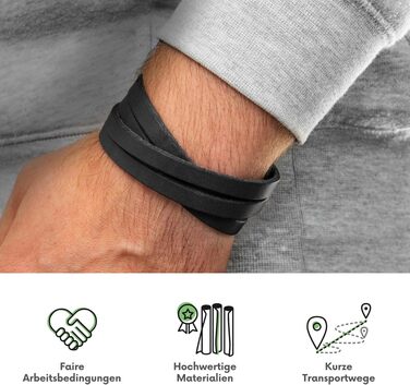 Шкіряний ремінець для годинника Simaru Premium Leder — високоякісна натуральна шкіра, Made in Germany, чорний