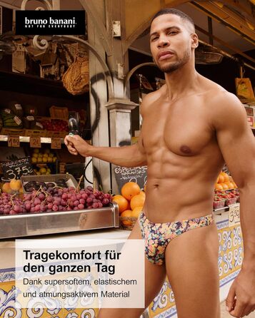 Труси чоловічі Bruno Banani 4 шт. - Мікрофібра, дихаюча тканина, низька посадка, чорний/темно-синій/червоний/білий