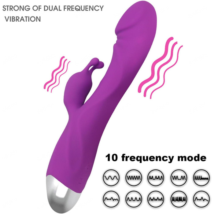 Вібратор Rabbit для G-точки - 10 режимів, тихий та потужний, для пар, RoseRed