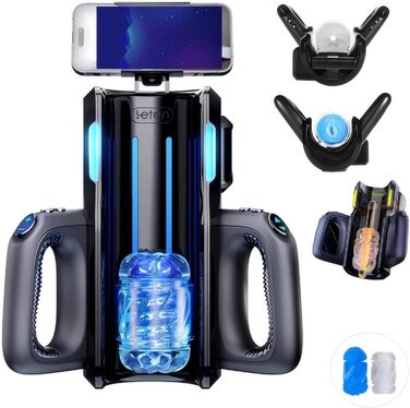 Електричний мастурбатор для чоловіків Leten з тримачем для телефону, подвійними ручками та набором аксесуарів