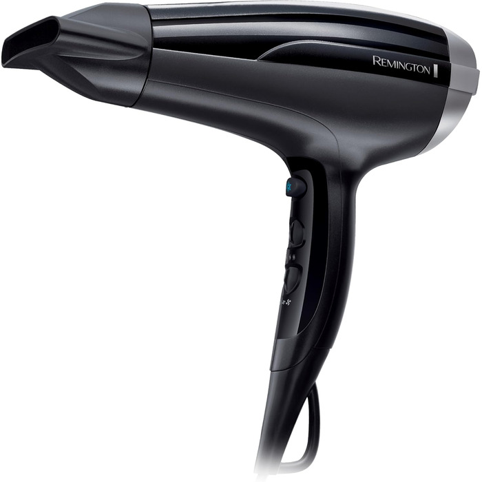 Фен для волосся Remington Pro-Air D5210 з іонізацією, керамічним кільцем та дифузором, 2300 Вт, чорний
