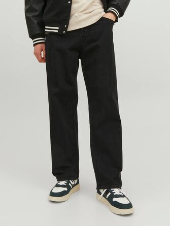Чоловічі широкі джинси Jack & Jones JJIALEX Baggy Fit, чорний денім, 30W / 32L