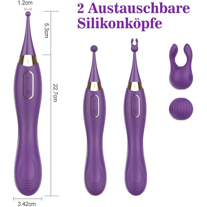 Вібратор G-точка високої частоти для жінок Adorime, водонепроникний стимулятор клітора, секс-іграшка для стимуляції клітора, вагінальної зони та сосків, для одного користувача