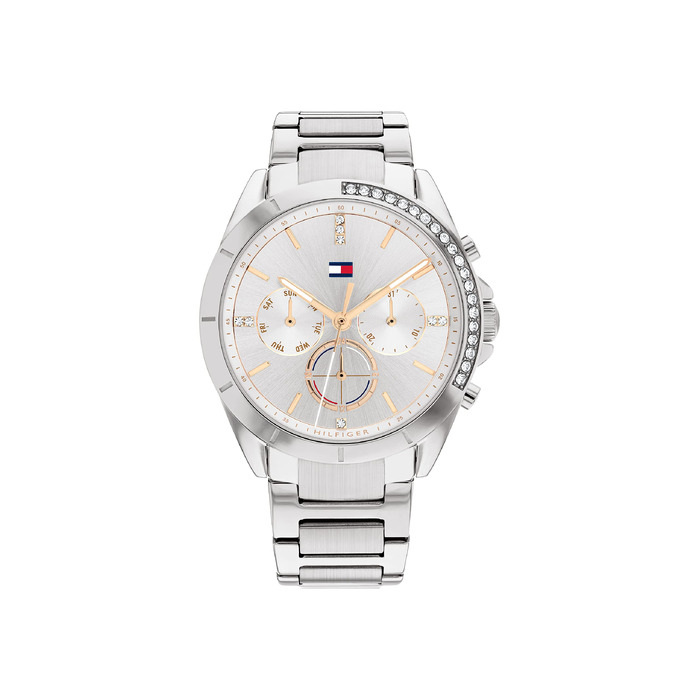 Жіночий кварцовий годинник Tommy Hilfiger з багатофункціональним циферблатом та сталевим браслетом, сріблястий