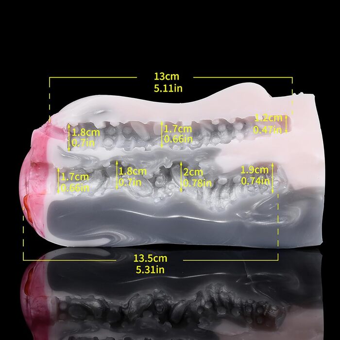 Силіконовий мастурбатор Qiyasex для чоловіків 2-в-1 з двома каналами, реалістичний, великий, компактний