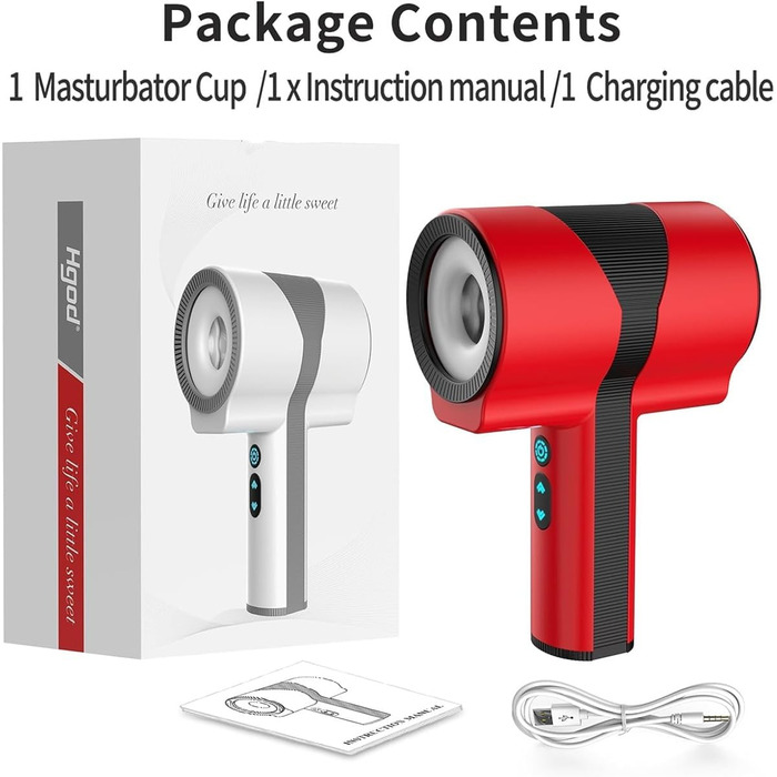 Електричний масажер для чоловіків з 5 телескопічними, 7 вібраційними та 5 ротаційними режимами. Масажер для самостійного використання.