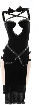 Костюм для косплею JasmyGirls: Ангел/Демон, Чонгсам, Асасин. Костюм для ролевих ігор, сексуальний, з розрізом, з шипами.