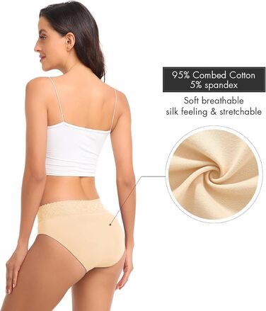 Слідки жіночі Wealurre, бавовна, мереживо, 5 шт. (S, колір тіла)