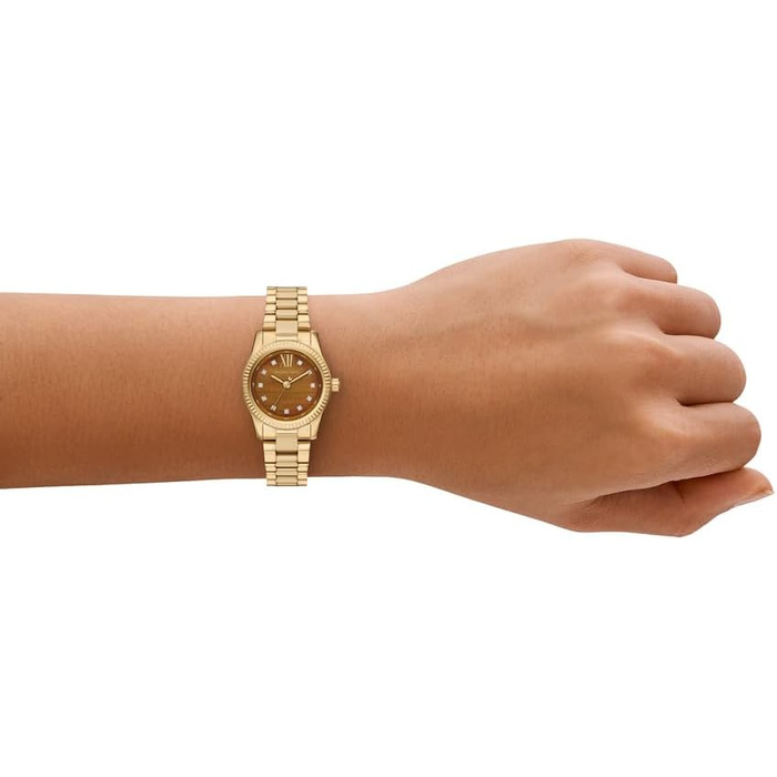 Жіночий годинник Michael Kors Lexington, 26мм, кварцовий механізм, сталевий браслет (колір коричневе золото)