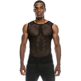 Чоловіча сітчаста футболка з прозорим дизайном, чорна, для вечірок та клубів, розмір XL
