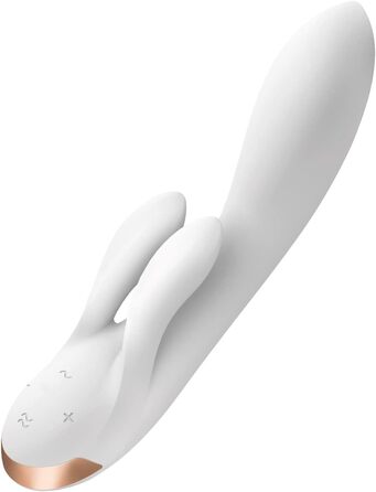 Вібратор Satisfyer Double Flex Connect з Bluetooth-додаток | Інтимні іграшки для жінок | Водонепроникний (IPX7) | Силікон преміум-якість | Заряджається | Один розмір (білий)