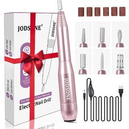 Професійний апарат для манікюру та педикюру JODSONE, 45000 об/хв, акумуляторна електрична пилка для зняття гель-лаку, портативний та безшумний (Nail Drill01)