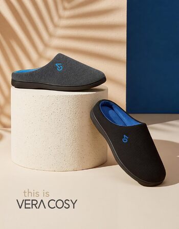 Чоловічі двоколірні капці VeraCosy з ефектом пам'яті Memory Foam, розмір 44/45 EU, сіро-сині