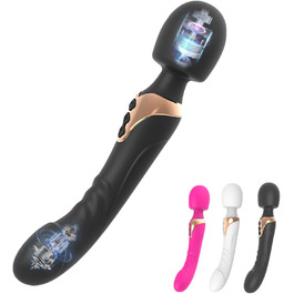 Вібратор силіконовий PQKuss з функцією удару, подвійний наконечник, 10 режимів вібрації, G-точка, кліторальний, для жінок та пар (чорний)