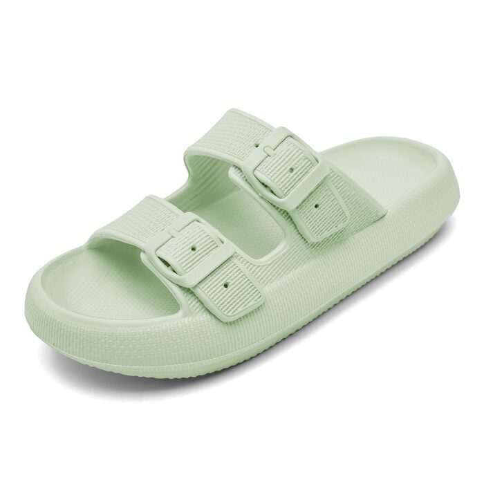 Сланці-хмаринки Cozyslides Original для жінок та чоловіків, зручні сандалії з регульованими ремінцями, протиковзаюча підошва Airfoot, світло-зелені (39/40 EU)